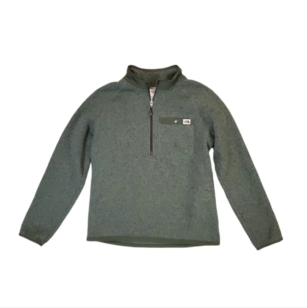 The North Face Men's Leo Gordon Lyon Green Zip Pullover Fleece Sweater‎ Medium